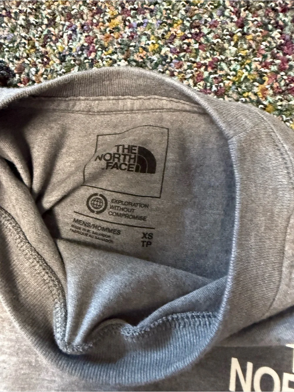 The North Face Gray Long Sleeve Logo Shirt